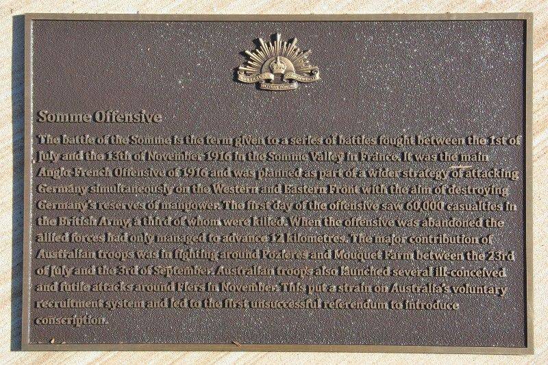 Somme Plaque : 15-July-2015 Somme Plaque : 15-July-2015