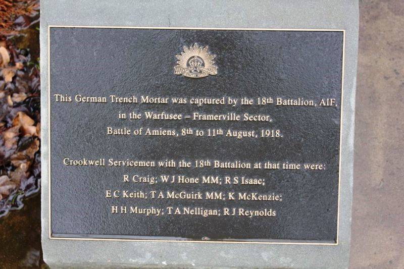 Trench Mortar Plaque: 25-September-2016 Trench Mortar Plaque: 25-September-2016