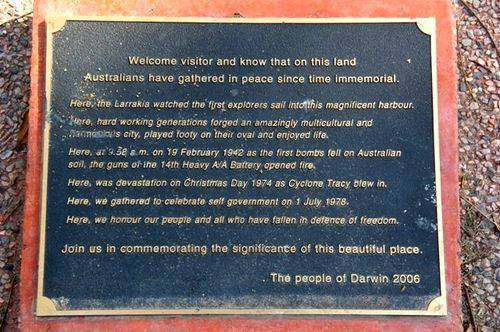 Darwin Commemorative Place Plaque/ May 2013