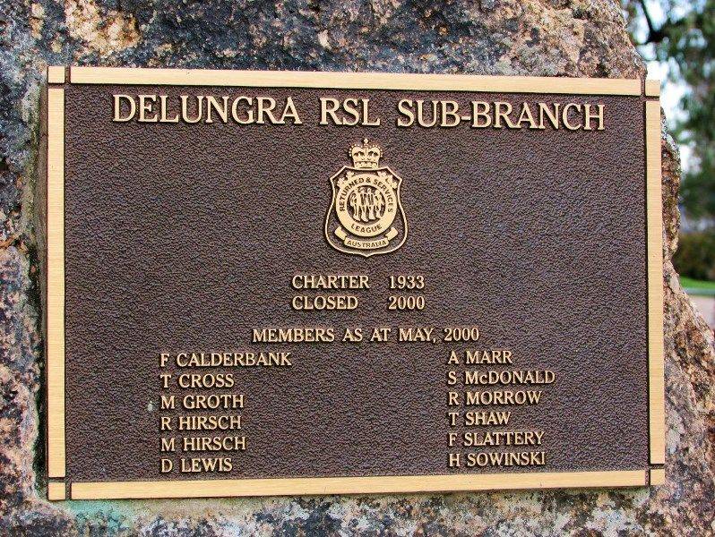 Delungra RSL Plaque: 11-July-2016 Delungra RSL Plaque: 11-July-2016