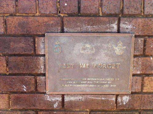 Derby War Memorial Dedication Plaque