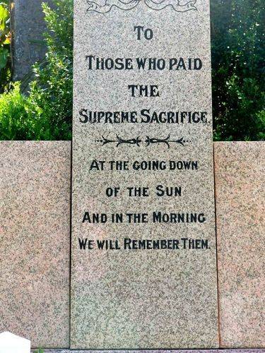 El Arish War Memorial Inscription : 2009