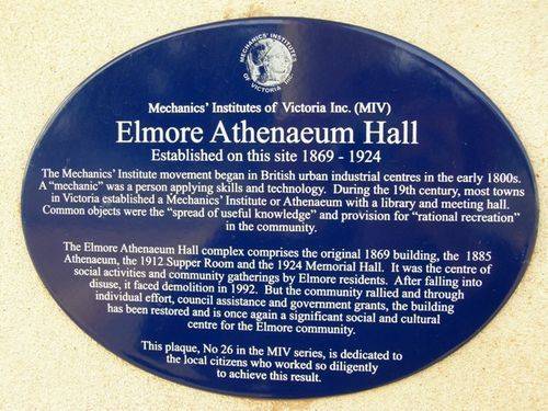 Elmore Athenaeum Hall Plaque : 22-04-2014 Elmore Athenaeum Hall Plaque : 22-04-2014