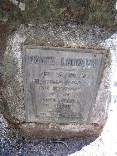 Foote Lookout Plaque : 08-09-2012 Foote Lookout Plaque : 08-09-2012