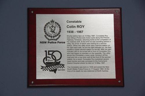 Constable Roy Plaque : April 2014