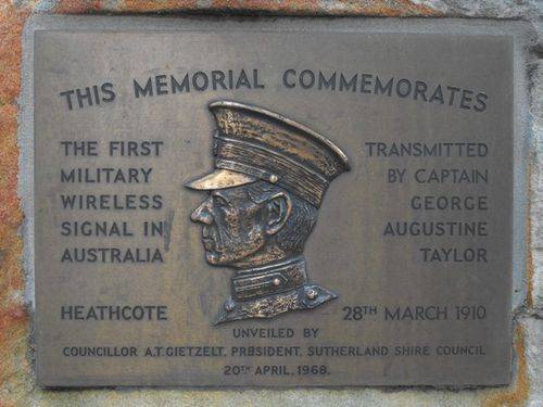 First Military Wireless Signal Inscription Plaque