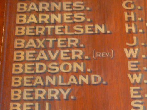 Footscray Roll of Honour Footscray Roll of Honour