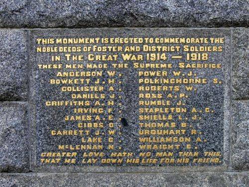 Foster War Memorial : 16-April-2013 Foster War Memorial : 16-April-2013