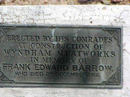 Frank Edward Barrow Plaque