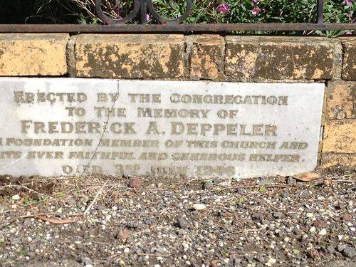 Frederick Deppeler Plaque : December 2013 Frederick Deppeler Plaque : December 2013