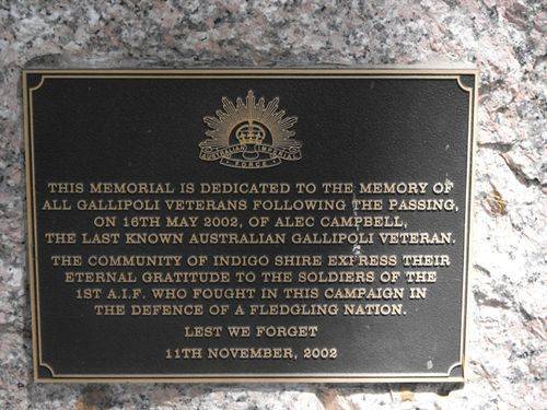 Gallipoli Veterans Plaque/ May 2013