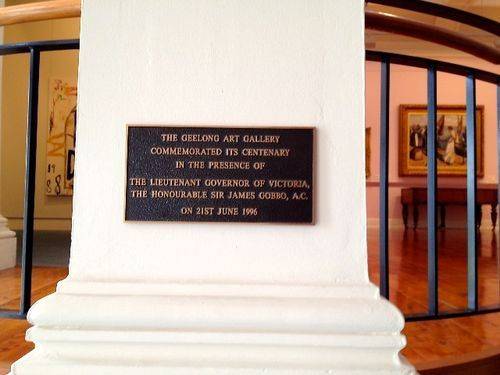 Geelong Art Gallery Centenary Plaque : December 2013 Geelong Art Gallery Centenary Plaque : December 2013