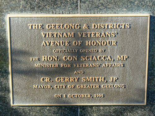 Geelong North Vietnam War Memorial   Rear