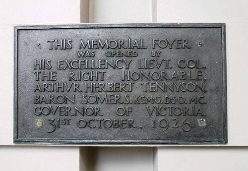 Memorial Foyer Plaque (Art Gallery) : 29-August-2011 Memorial Foyer Plaque (Art Gallery) : 29-August-2011