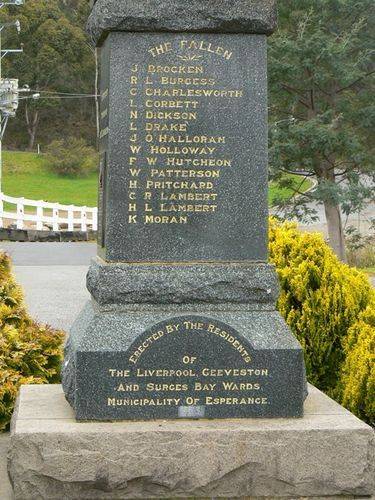 Geeveston Cenotaph