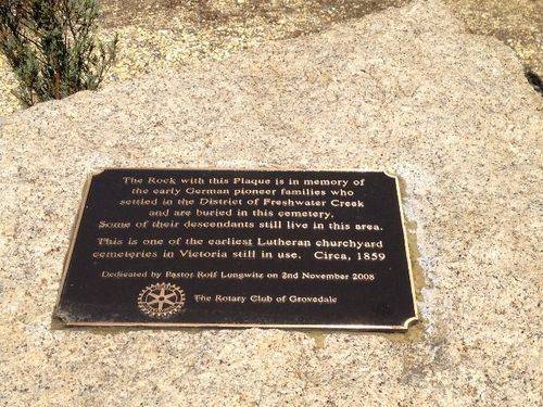 German Pioneers Plaque : April 2014