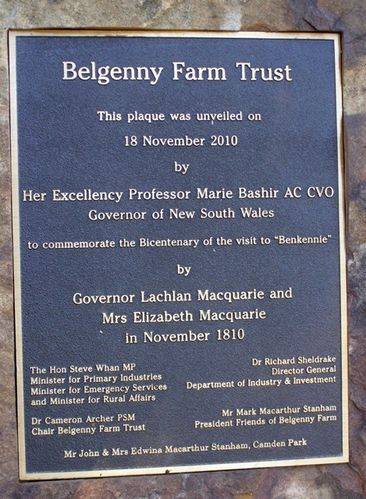 Governor Macquarie Visit Plaque : 14-June-2014