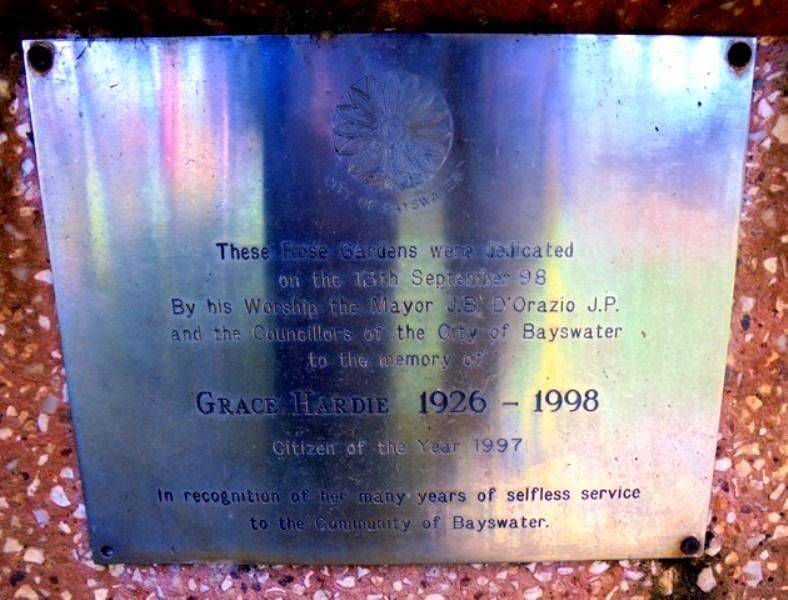 Grace Hardie Plaque: 04-July-2015 Grace Hardie Plaque: 04-July-2015