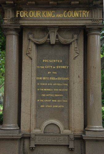 Grand United Order of Oddfellows War Memorial : 03-January-2013 Grand United Order of Oddfellows War Memorial : 03-January-2013