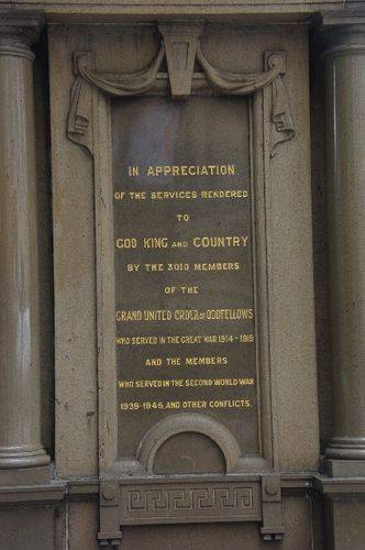 Grand United Order of Oddfellows War Memorial : 03-January-2013 Grand United Order of Oddfellows War Memorial : 03-January-2013