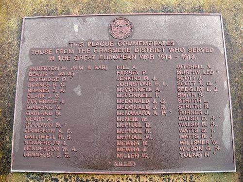 Grassmere War Memorial : 16-July-2011 Grassmere War Memorial : 16-July-2011