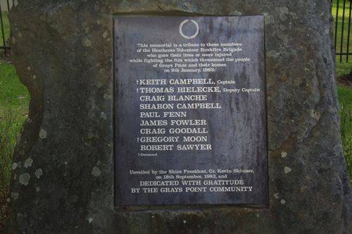 Grays Point Bushfire Inscription Plaque