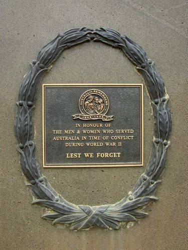 Australia Remembers Plaque : 25-03-2014