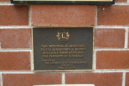 Gwandalan War Memorial : March 2014 Gwandalan War Memorial : March 2014