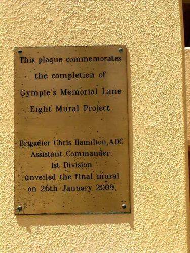 Memorial Lane Mural Completion Plaque / March 2013