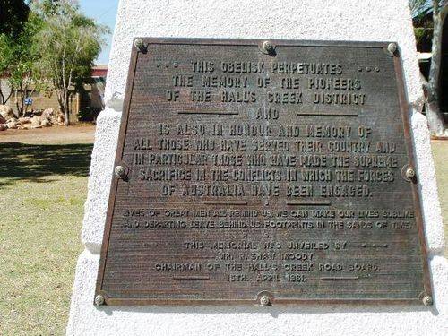 Halls Creek Memorial Plaque