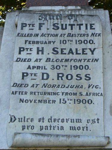 Hamilton Boer War Memorial   Left Side
