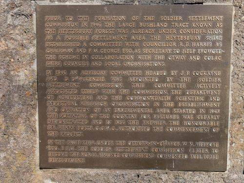 Heytesbury Settlement Memorial : 21-April-2012