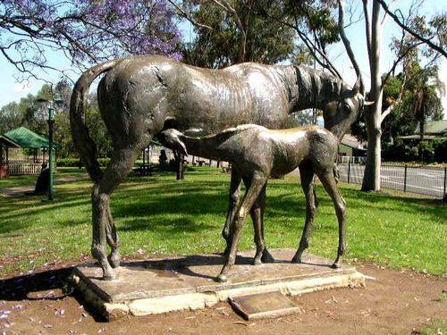 Horse and Foal Statue
