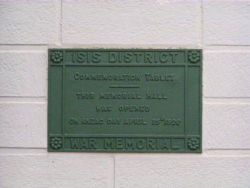 Isis District War Memorial Inscription