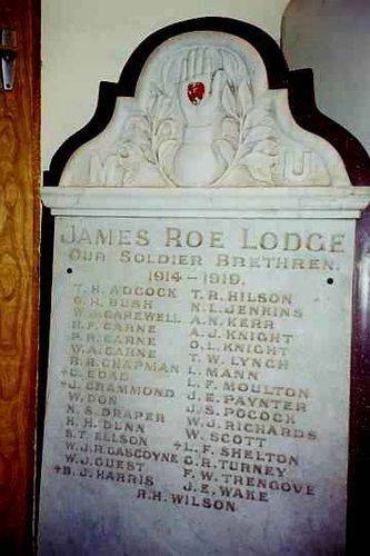 James Roe Lodge Roll of Honour James Roe Lodge Roll of Honour