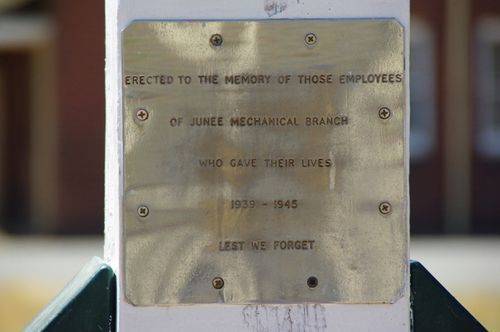 Junee Roundhouse WW2 Plaque Junee Roundhouse WW2 Plaque