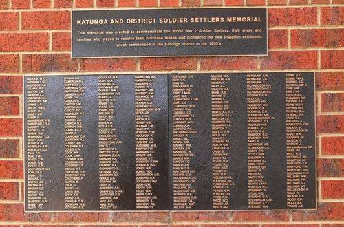 Katunga and District Soldier Settlers Memorial : 20-October-2011 Katunga and District Soldier Settlers Memorial : 20-October-2011