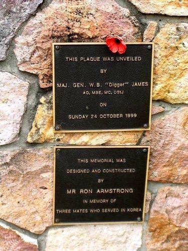 Korea War Memorial Dedication Plaque