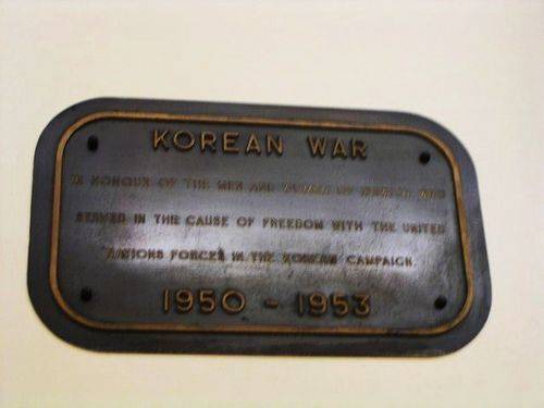 Korean War Plaque Korean War Plaque