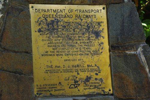 Kuranda Railway Cairn Inscription