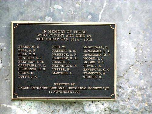 Lakes Entrance War Memorial Lakes Entrance War Memorial