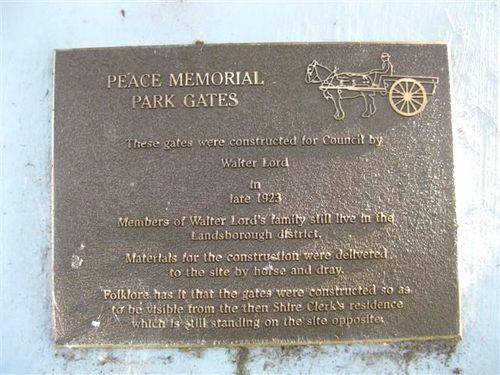 Peace Memorial Park Gate Plaque : 04-07-2009 Peace Memorial Park Gate Plaque : 04-07-2009