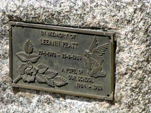 Leeann Pratt Memorial Inscription Plaque