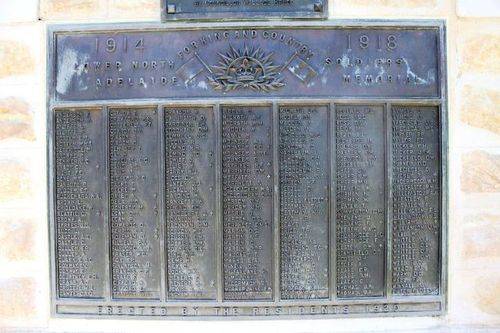 Lower North Adelaide Soldiers Memorial : 12-December-2012 Lower North Adelaide Soldiers Memorial : 12-December-2012