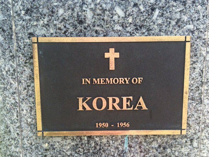 Korean War Plaque: 28-March-2016 Korean War Plaque: 28-March-2016