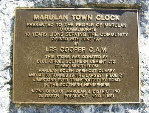 Marulan Clock Plaque : 20-December-2013