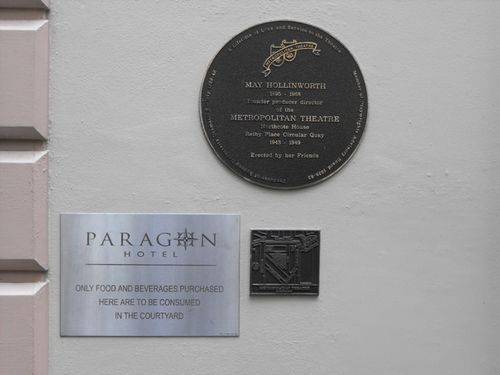 May Hollinworth Plaque Paragon Hotel