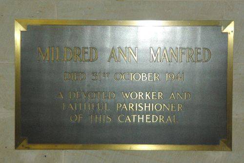 Mildred Ann Manfred Plaque : August-2014 Mildred Ann Manfred Plaque : August-2014