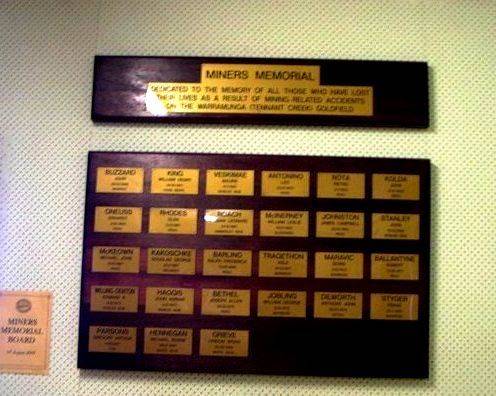 Miners Memorial Board Miners Memorial Board