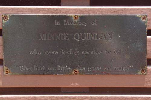 Minnie Quinlan Plaque : May 2014
